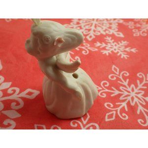Ceramic Kissing Angel Figurine Ornament White Vintage Christmas Light Luminary